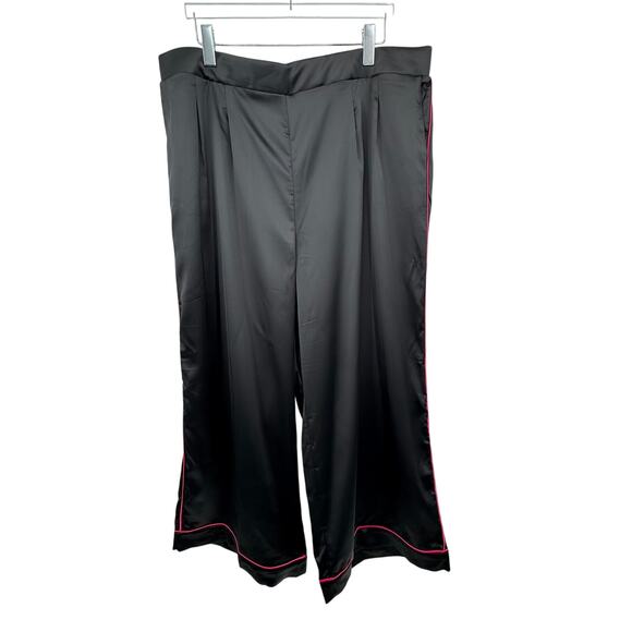 Torrid pants women's 3R high rise wide leg satin pull on elastic waist black NEW - Picture 2 of 9
